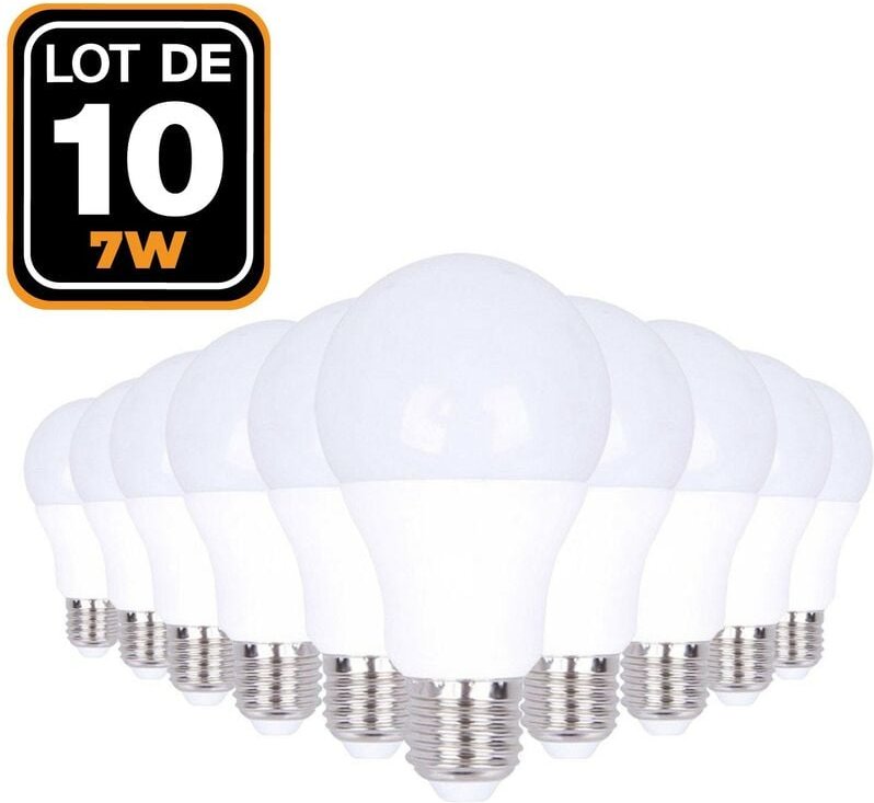 Europalamp - 10 LED-Glühbirnen E27 7W 3000K Warmweiß mit hoher Helligkeit