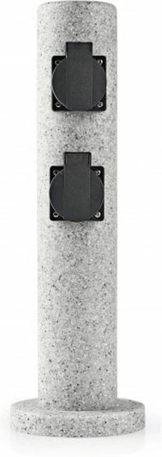 Licht-erlebnisse - Steckdosenverteiler Energiesäule Außen Steinoptik IP44 wetterfest