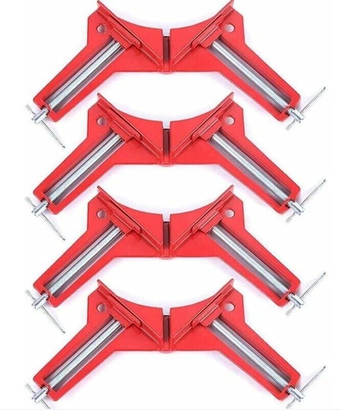 Csparkv - 90 Grad rechtwinklige Klemme für Holzbearbeitung, 4-teiliges Eckpressen-Set, verstellbare Holzbearbeitungs-Sch...