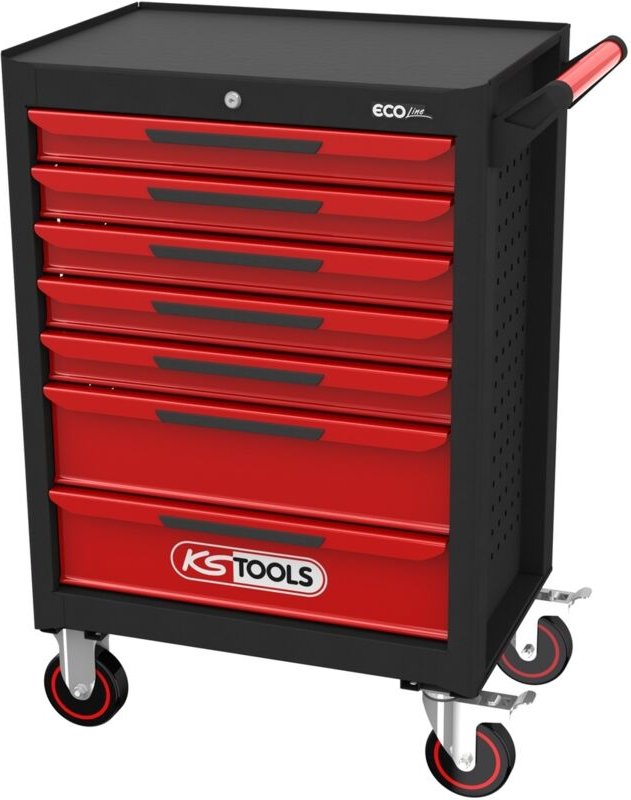 ECOline schwarz/rot Werkstattwagen mit 7 Schubladen