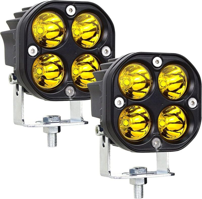 3 Zoll 8 cm 40 W 12 V 24 V LED-Scheinwerfer, gelbe Lichtleiste, IP67, wasserdicht, 6000 K, Nebelscheinwerfer für Traktor...