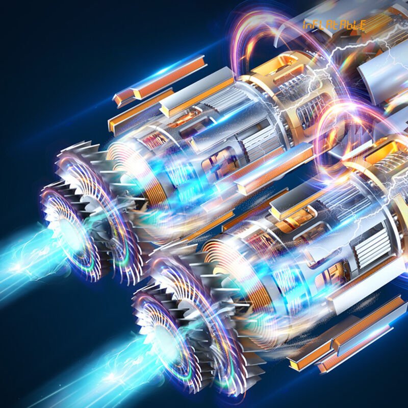 Zoternen Tragbare Auto-Luftpumpe, 150 psi, tragbarer elektrischer Reifenfüllkompressor mit LED-Licht, automatische Absch...