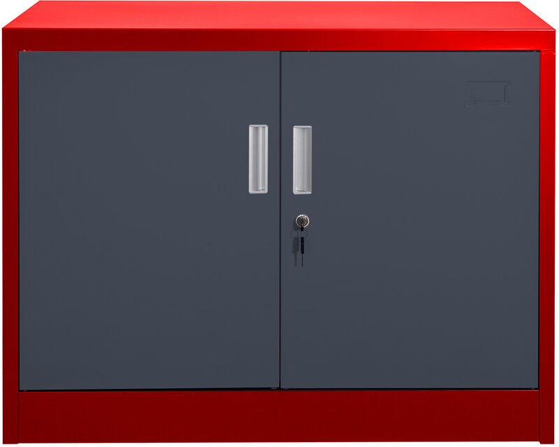 Aktenschrank saratow rot dunkelgrau