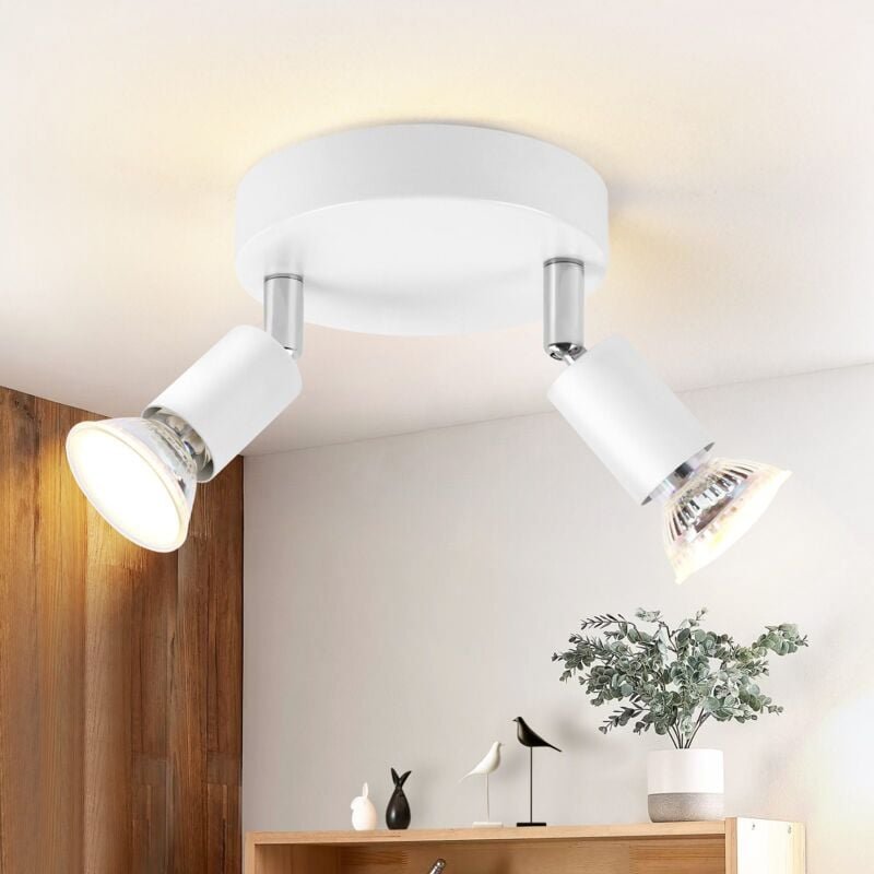 Deckenstrahler led GU10 Küchenlampe - Deckenlampe 2 Flammig Rund Schlafzimmerlampe Modern Flurlampe 350° Deckenleuchte S...