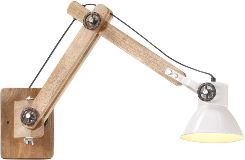 Wandleuchte Industrie-Stil Weiß Rund E27 vidaXL