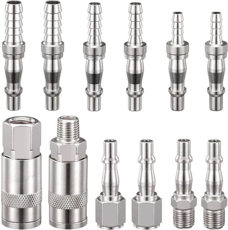 Lntyq - 12 Stück 1/4 Zoll Luftschlauchverbinder mit Außengewinde, Luftleitungsanschlüsse mit Schlauchtülle für 6, 8 und ...