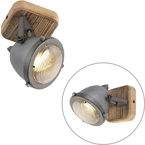 Smart Spot Stahl mit Holz inkl. WiFi GU10 verstellbar - Emado