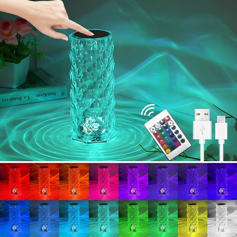 Thumbnail - Nachttischlampe, 1800 mAh, Touch-Nachttischlampe mit 16 Farben und 4 Modi, Schlafzimmer-Nachttischlampe, usb wiederaufla...