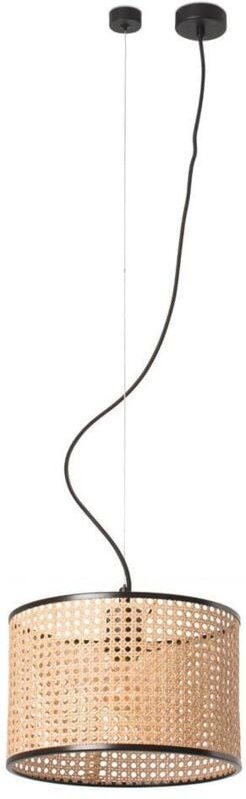 Mambo Hängelampe schwarz/rattan ø320 64314-48