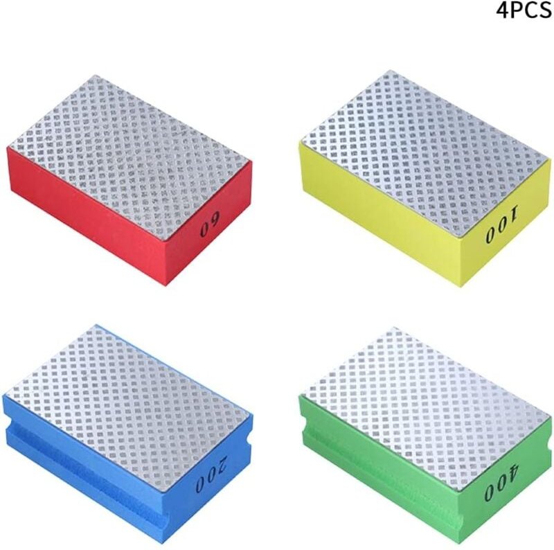Thumbnail - 4 Stück Diamant-Handpolierpads zum Schleifen von Keramikglas-Schleifblöcken 60 100 200 400