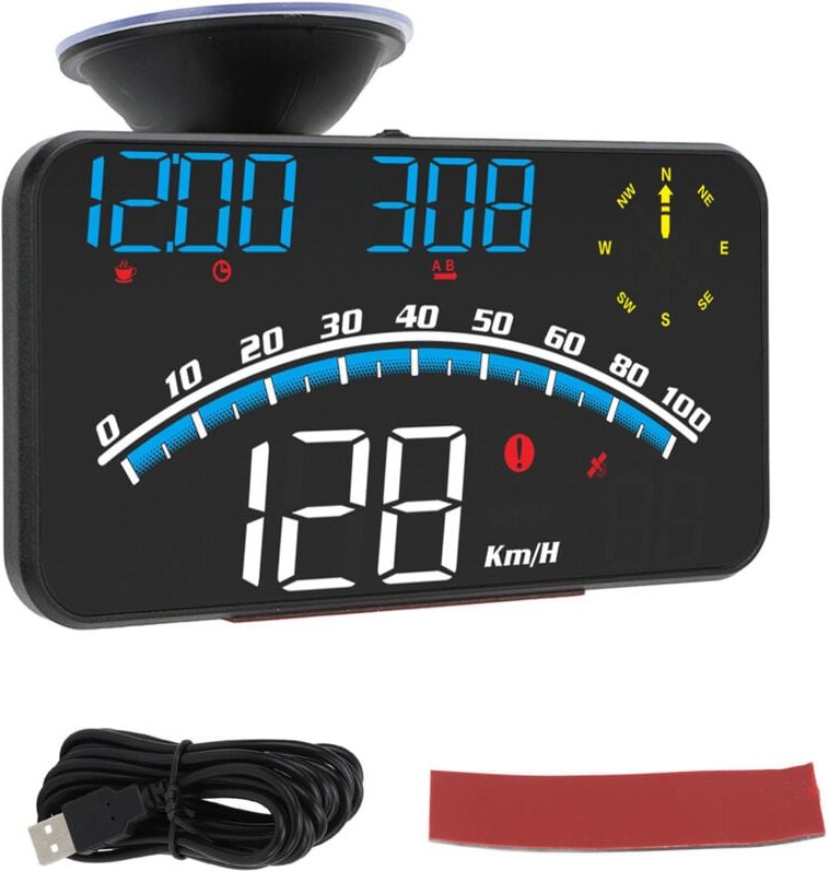 Smart hud LED-Bildschirm, hochauflösender Geschwindigkeitsalarm, Multifunktions-GPS-Tachometer, universell, 5 v, für Aut...
