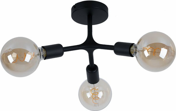 Eglo - Spotleuchte Deckenleuchte Lampe Retroleuchte Wohnzimmerlampe Schlafzimmer, 3 flammig, Vintage Stahl schwarz, E27 ...