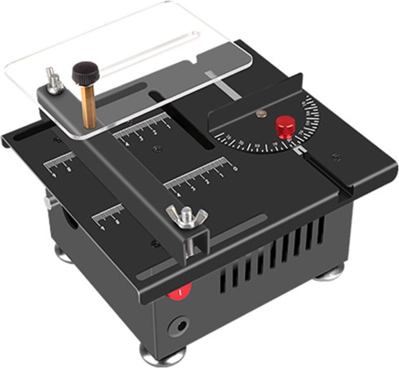 100-W-Multifunktions-Tischkreissäge, Mini-Desktop-Elektrosäge, einstellbare Geschwindigkeit und Winkel, anhebbares Sägeb...