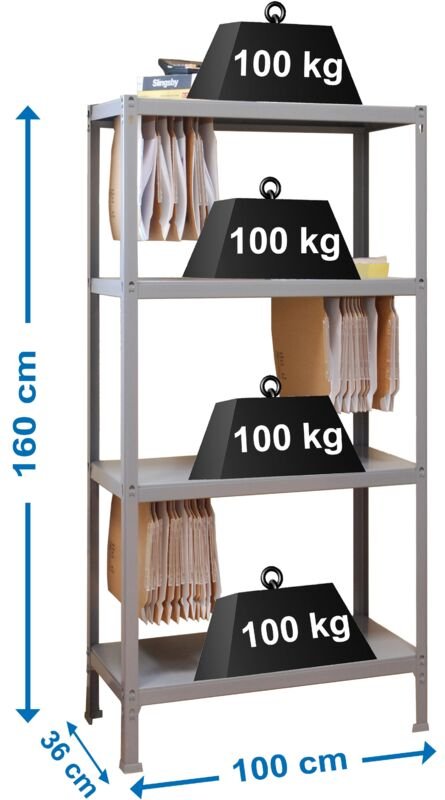 Simonrack Fileclick Plus Metallregal grau Büro