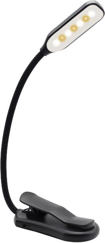 Linghhang - USB-aufladbare Clip-Schreibtischlampe - Schwarze 7LED-Buchleuchte Clip-Schreibtischlampe Schülerleseleuchte ...
