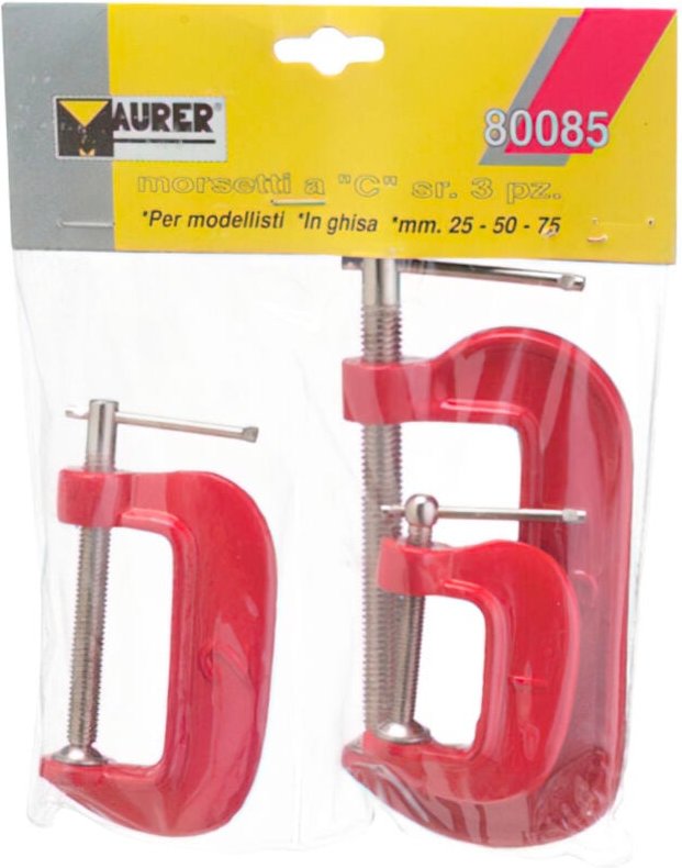 3-teiliges C-Schraubzwingenset Maurer für Modellbauer.