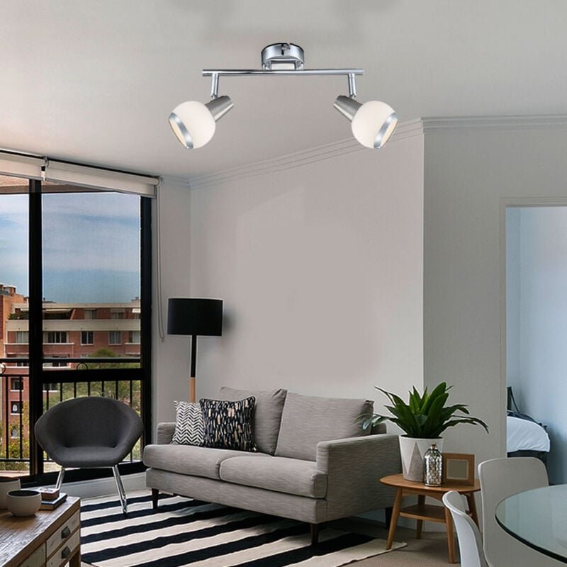 Globo - Deckenlampe 2 flammig led Wohnzimmerlampe Deckenleuchte, Glas Spots schwenkbar, 2x led 3 Watt 300 Lumen warmweiß...