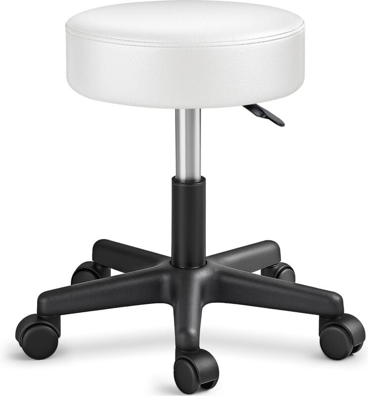 Rollhocker Weiß Arbeitshocker Hocker Drehhocker Kosmetikhocker Praxishocker - Tresko