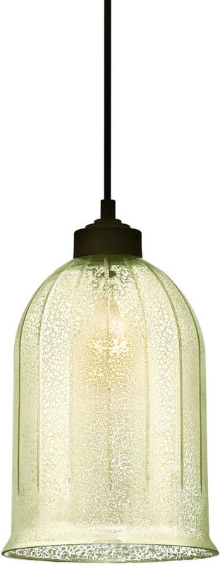 Pendelleuchte Bronze und Antik Spiegelglas mit 1 Lampe