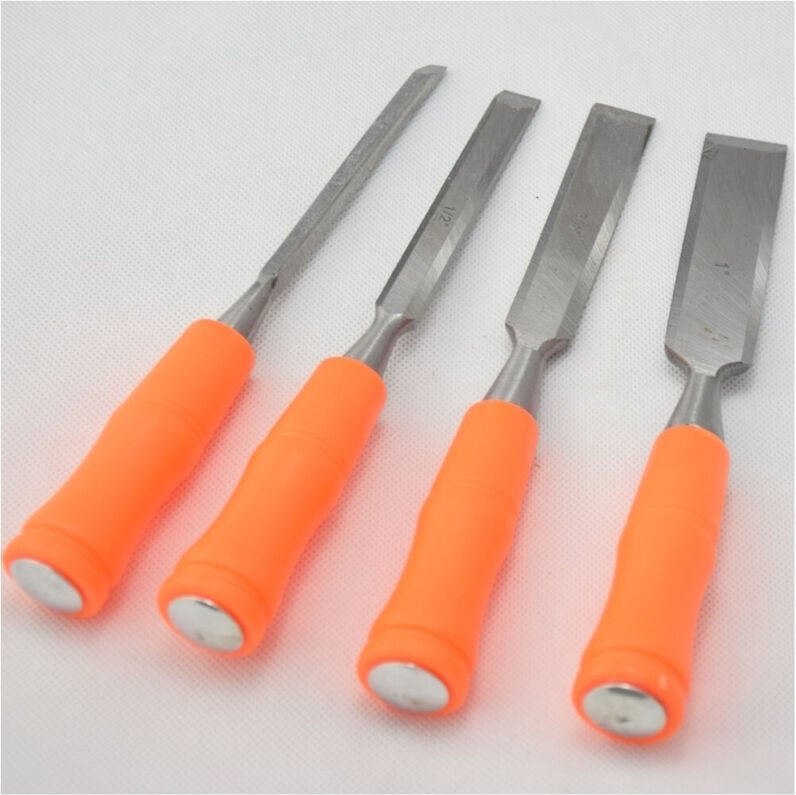 Trade Shop Traesio - Trade Shop - Satz mit 4 Holzschnitzeisen, Meißeln, Größen 6, 12, 18 und 24 mm -