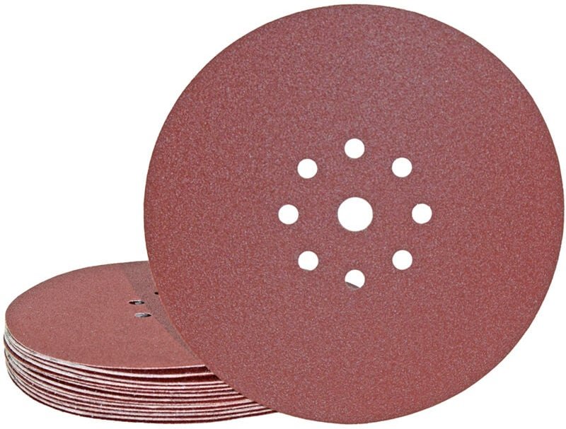 Fox Klett-Schleifscheiben, 225 mm, 9-Loch, f. Trockenbauschleifer, Normalkorund (10 Stk.) K16 - Miotools