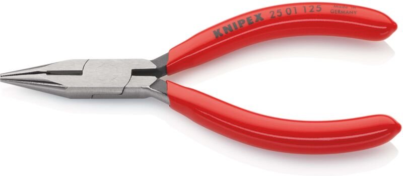 25 01 125 Elektronik- u. Feinmechanik Flachrundzange Gerade Vanadium Elektrostahl 125 mm - Knipex