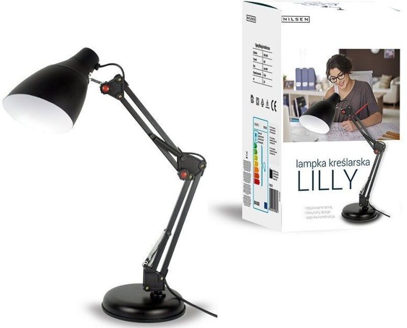 Thumbnail - Zeichnungs-Schreibtischlampe E27 Lilly Black Nilsen