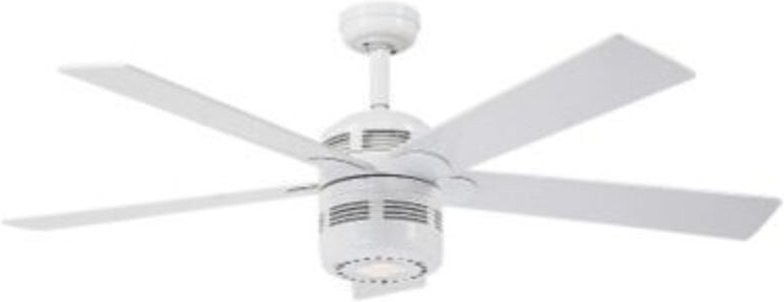Deckenventilator alu Weiß mit Licht und Zugketten