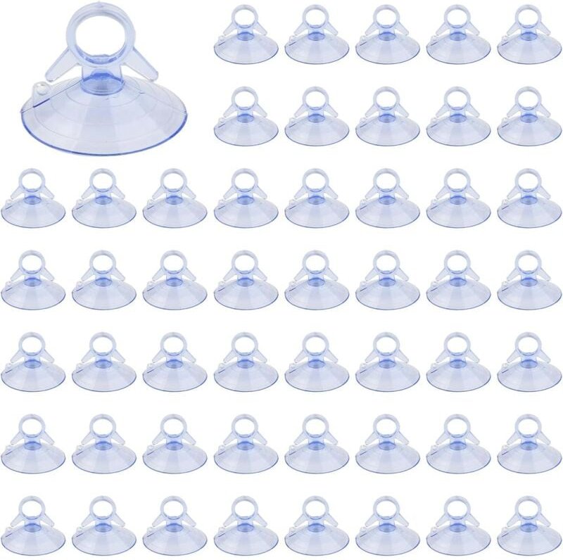 Ahlsen - 45 mm Saugnapf, Mini-Saugnapf, 50 Stück, Karosserie, PVC-Kunststoff-Saugnapf ohne Haken, transparenter Gummi-Sa...