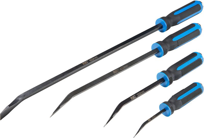 KRAFTPLUS K.915-0401 Hebeleisen Stemmhebel Montiereisen Stemmeisen Montagehebel Set Brechstange Satz mit Metall-Schlagkö...