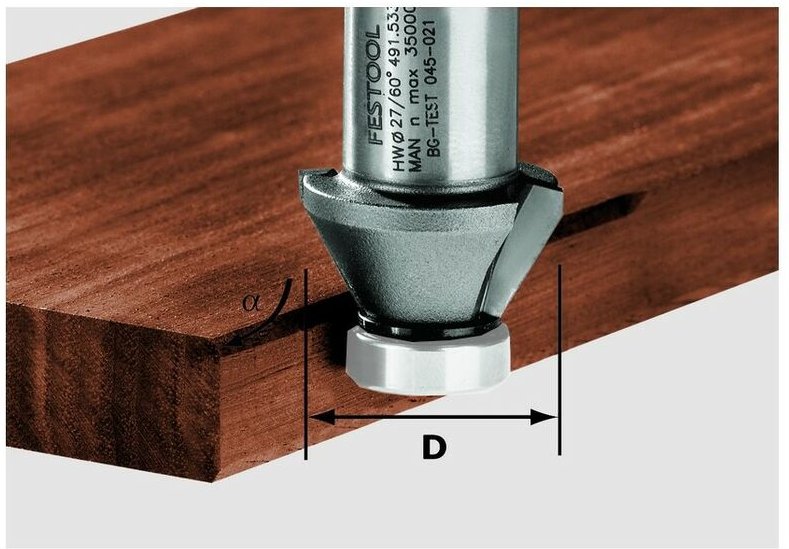 Hw 30°-OFK 500 Fasefräser 27 mm 30° ( 490091 ) für Kantenfräse ofk 500 - Festool