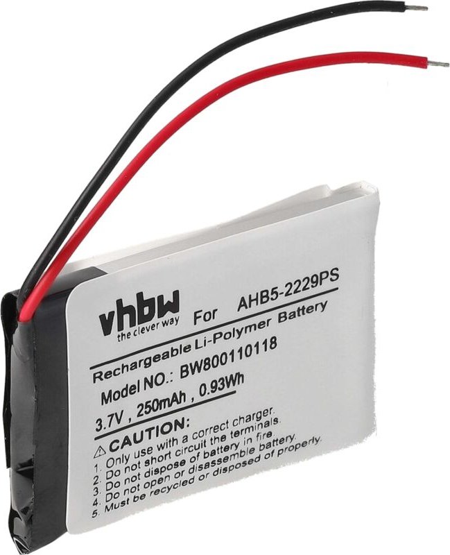 Vhbw - Akku kompatibel mit Jabra Pro 923, 920, 935, 930, 900 Wireless Headset Kopfhörer (250 mAh, 3,7 v, Li-Polymer) - E...