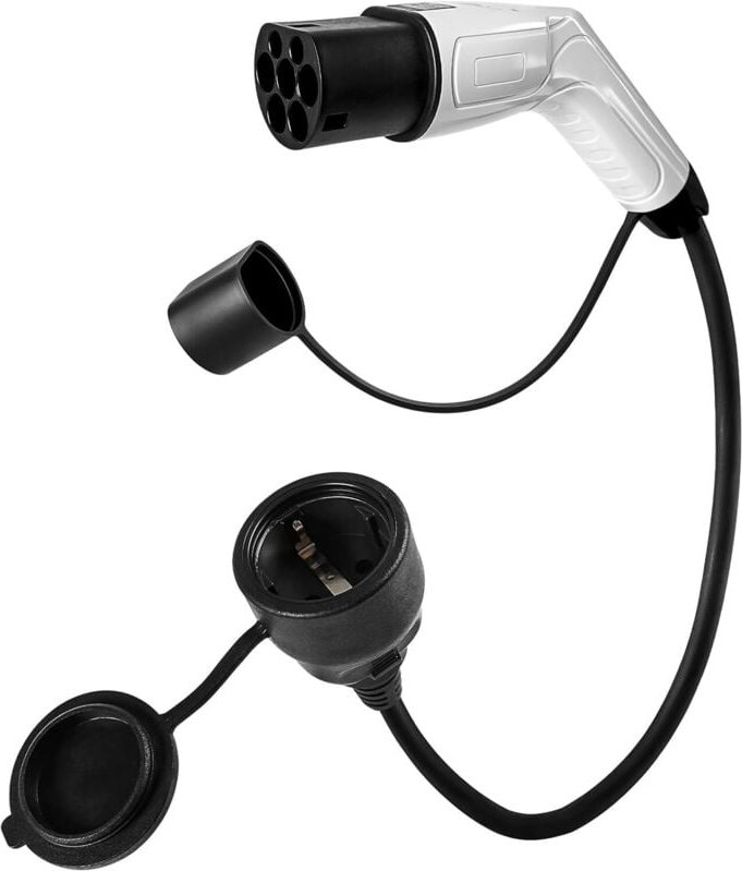 Adapter Typ 2 auf Schuko - kfz Elektroladesteckdose - 16A, 3,5kW, 0,5m, 230V - Für ev, Elektroroller, Motorrad, Nur für ...