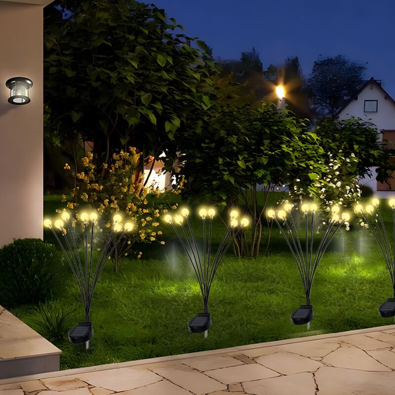 Led Solarleuchten Gartendeko, 2 Stück 8 LEDs Kristall Kugeln Gartendeko Solar Gartenleuchte Außen, Wasserdicht Solarlamp...