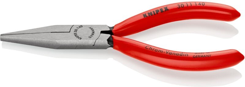 30 11 140 Elektronik- u. Feinmechanik Flachzange Gerade Chrom-Vanadium Elektrostahl 140 mm - Knipex