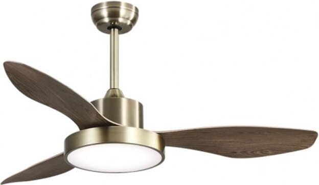 DC Deckenventilator Hayate 48W Eiche Leder