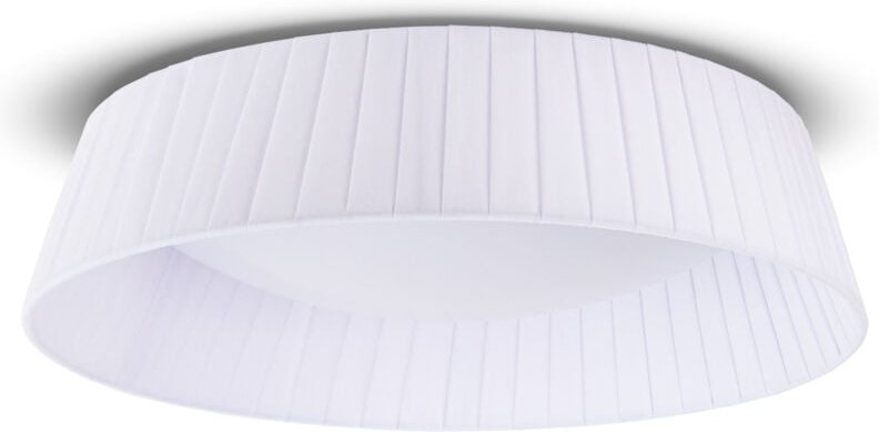 Paco Home - Deckenlampe Esstisch Deko Wohnzimmer Modern Büro Rund Lampenschirm Stoff E27 Weiß, Ø37cm
