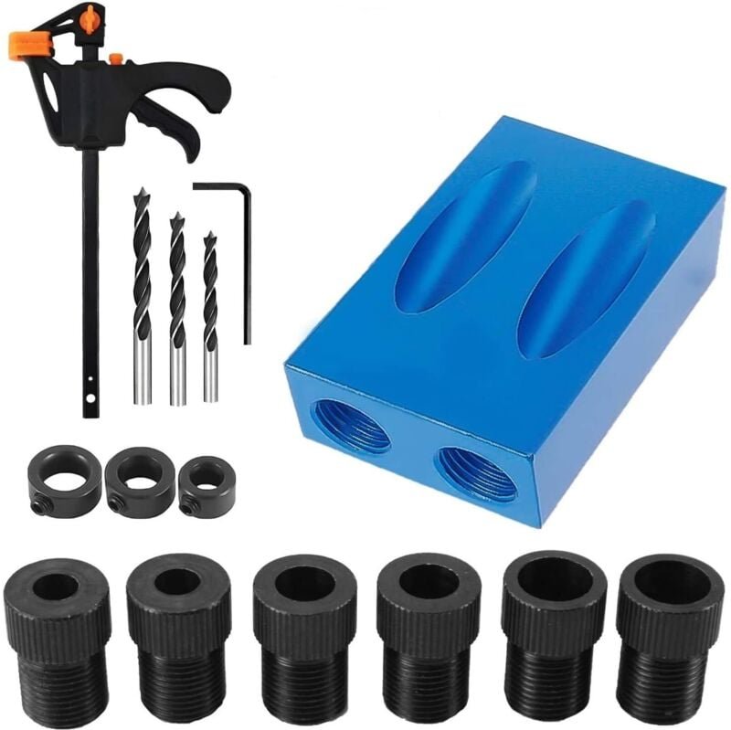Thumbnail - 15 Grad Taschenloch-Schraube, Dübelbohrer, Tischler-Set, Positionierer, Lokalisierungswerkzeug, Tischler, Holzbearbeitun...