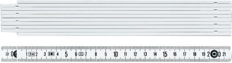 Holz-Gliedermaßstab 2m weiss Fortis