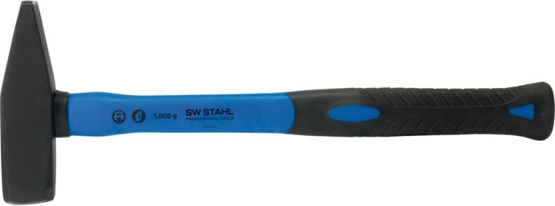 Sw-stahl - 50410L Schlosserhammer mit Fiberglas-Stiel 1000g i Hammer mit Gummigriff i Werkzeughammer mit Fiberglasstiel ...