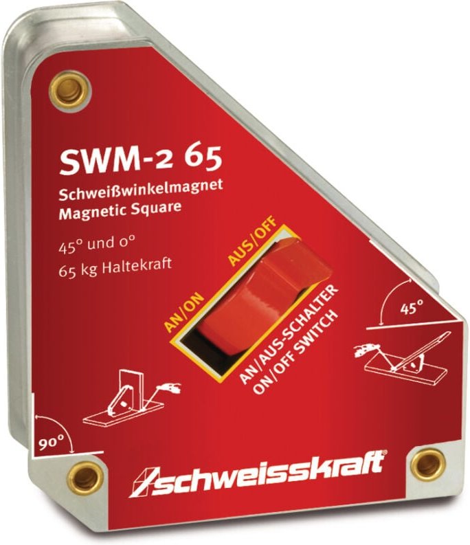 Schweißkraft schaltbarer Schweißwinkelmagnet SWM-2 65 Winkel 45° / 90°