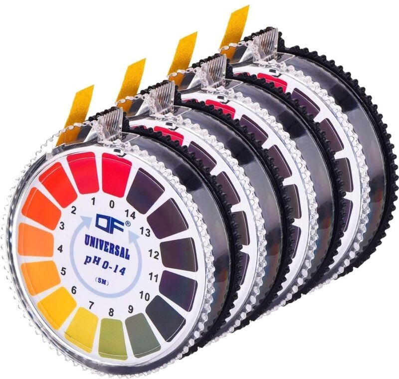 Linghhang - Universelle pH-Teststreifen, pH-Testpapierrollen, pH-Messung, Vollbereich 0-14, 16,4 Fuß/Rolle (4 Rollen)