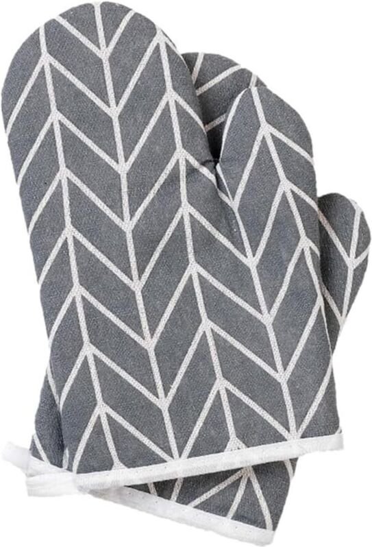 Doppelte Ofenhandschuhe aus Baumwolle, hitzebeständig, für Zuhause, Kochen, Backen, Grillen