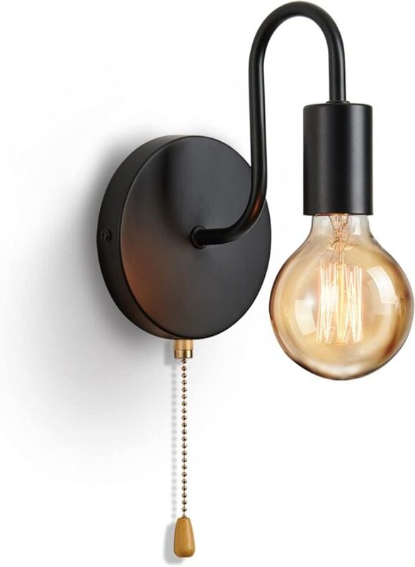 Thumbnail - Vintage-Wandleuchte, E27-Standardfassung, Innenwandleuchten, industrielle Retro-Metalllampe mit Schalter für Wohnzimmer,...