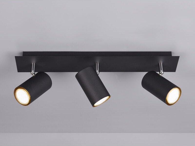 Trio Lighting - Deckenstrahler marley Metall Schwarz mit 3 GU10 Spots schwenkbar, Breite 48cm
