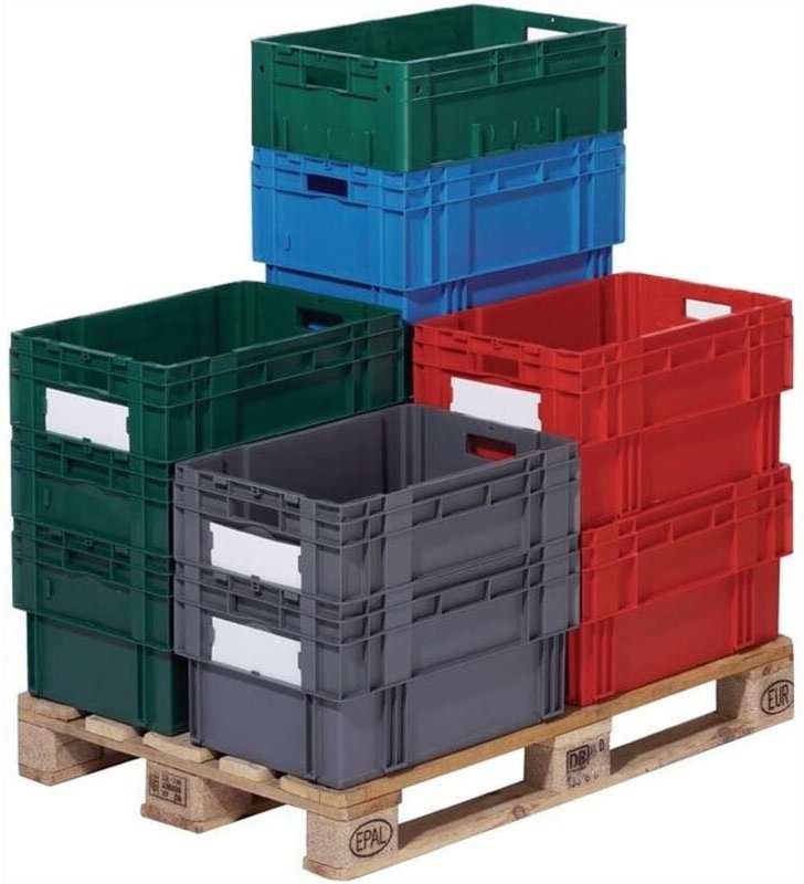 Drehstapelbehälter pp grau L600xB400xH320mm La-ka-pe