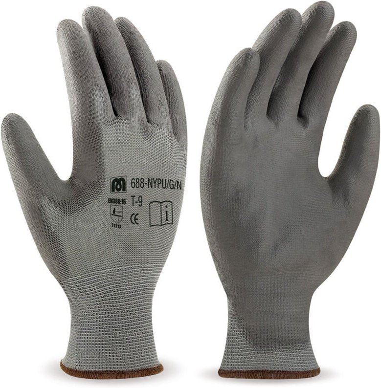 Polyurethanbeschichtete Polyesterhandschuhe (Größe 7) EN388 grau