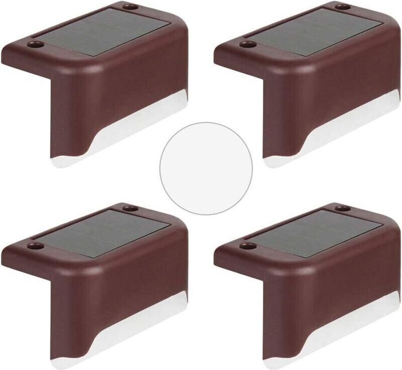 Solarbetriebene LED-Gartenleuchten mit Erdspieß, 4 Stück, für Gartenwege, Zäune und Landschaftsgestaltung. Wandleuchten ...