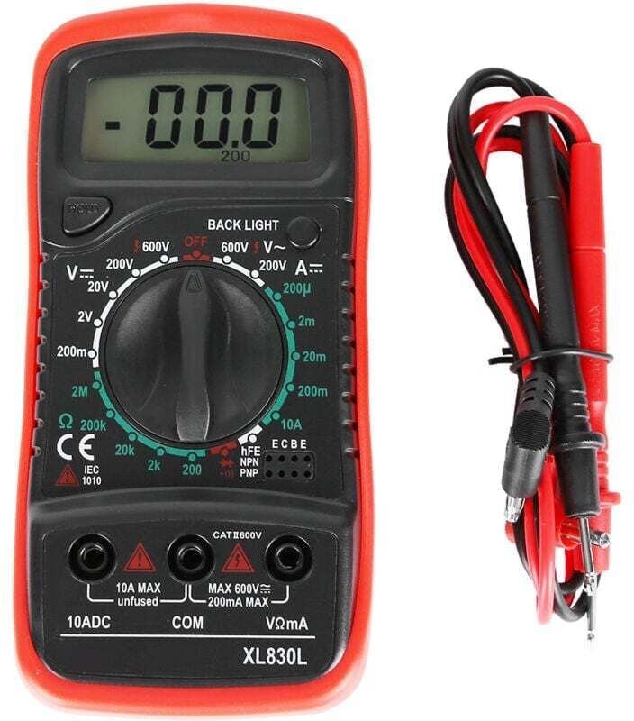 Ulisem - XL830L Tragbares LCD-Digitalmultimeter, Voltmeter, Amperemeter, Ohmmeter, Stromspannungstester, hochpräzises We...