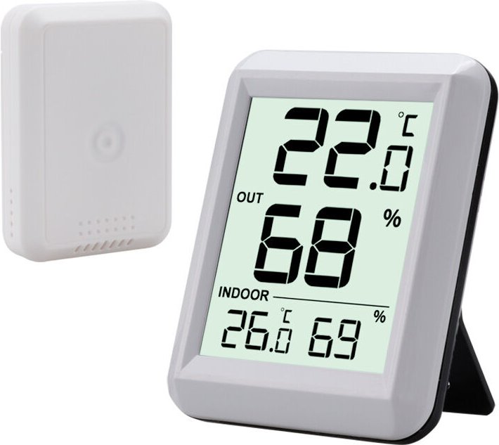 Innen- und Außenthermometer, angeschlossenes Thermometer mit kabellosem Außensensor, digitales Hygrometer-Thermometer mi...